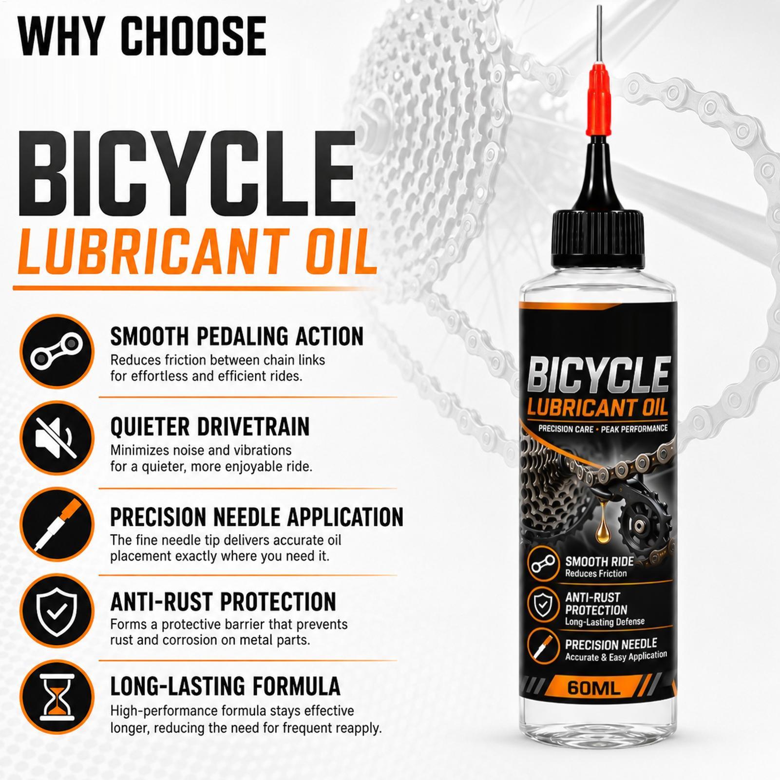 Motorcycle Gear Oil For Chain - Fietskettingsmeermiddel 60ml Fietsonderhoudsvet Roestwerend Geluidsreductie Gladde
